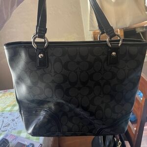 Women's Coach shoulder bag grey/blk